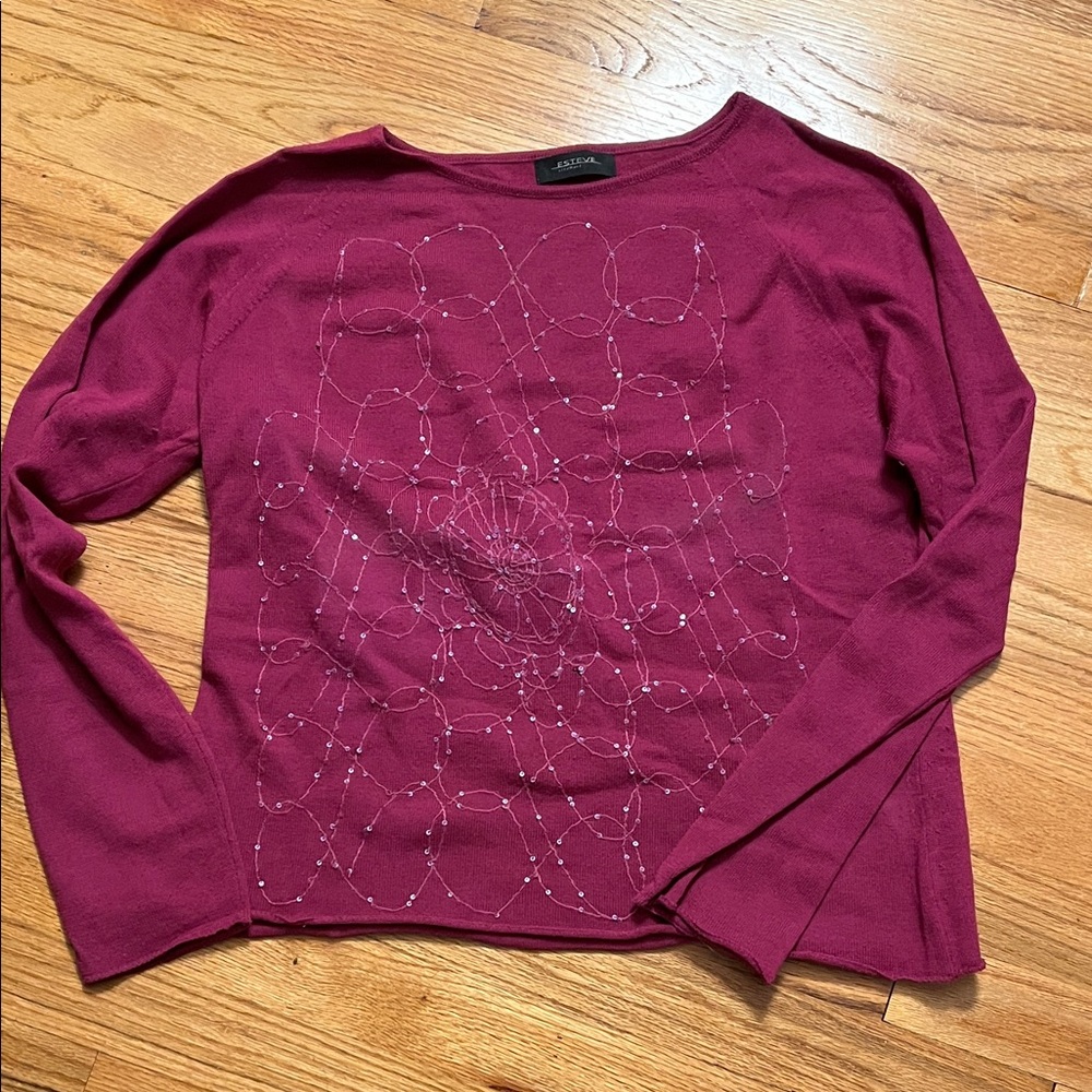 Esteve Women's magenta Long Sleeve Top- size large